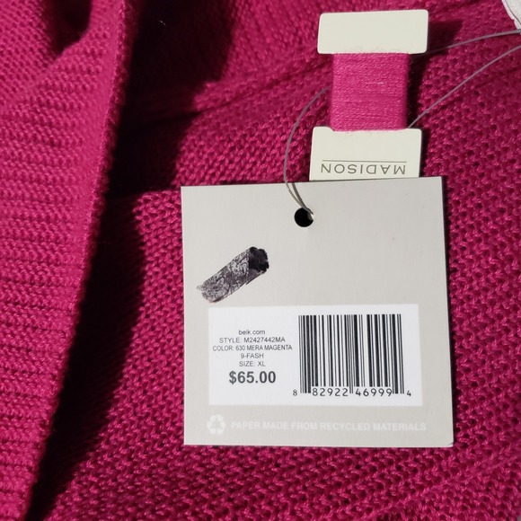 Madison Kimono Style Open Cardigan Women's XL Pink 3/4 Sleeve Knit Sweater - Picture 10 of 10